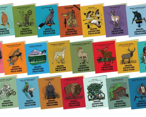 All the covers of the Gravel Adventure Field Guides.