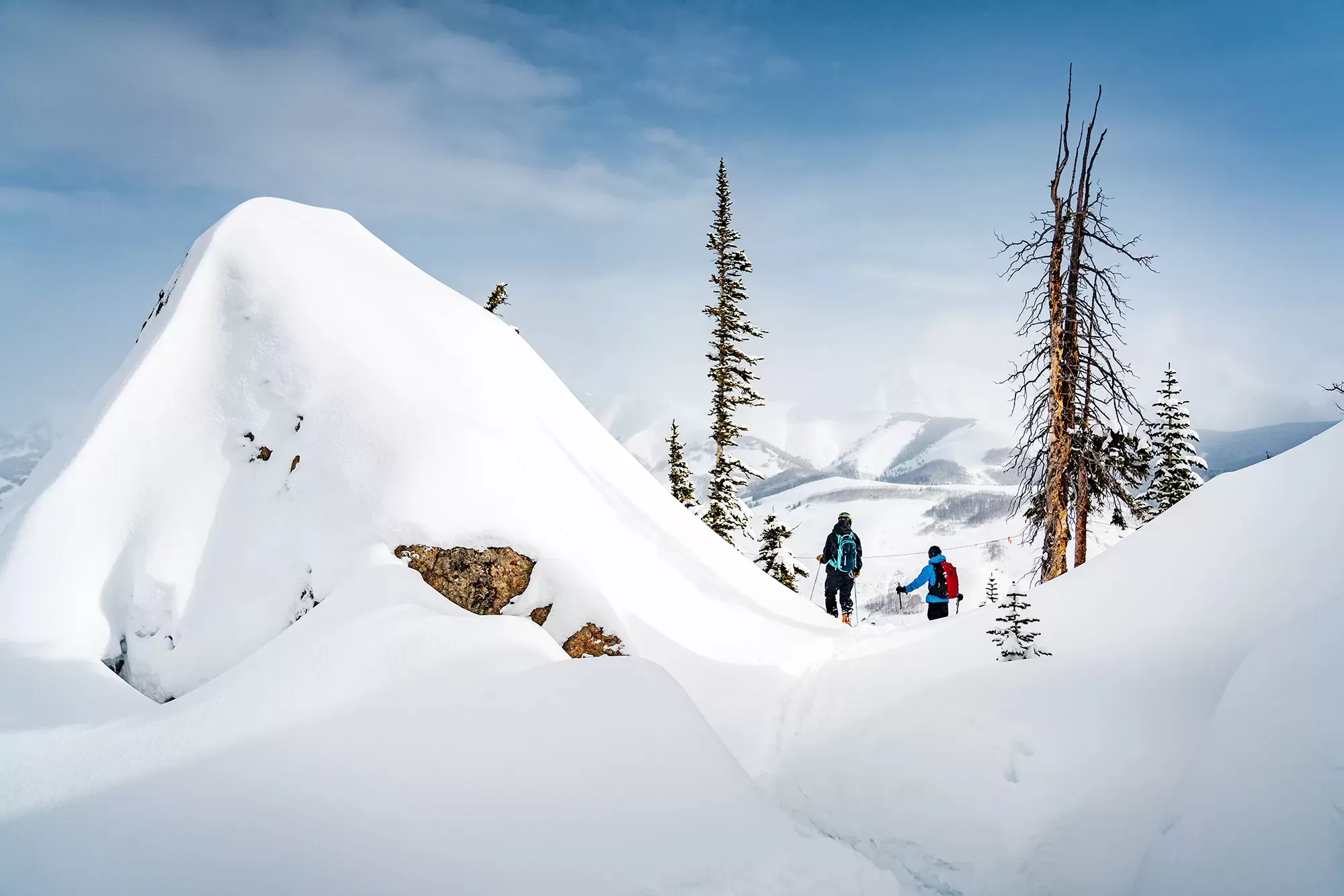 Skiing Third Bowl at Crested Butte Mountain Resort in Colorado.