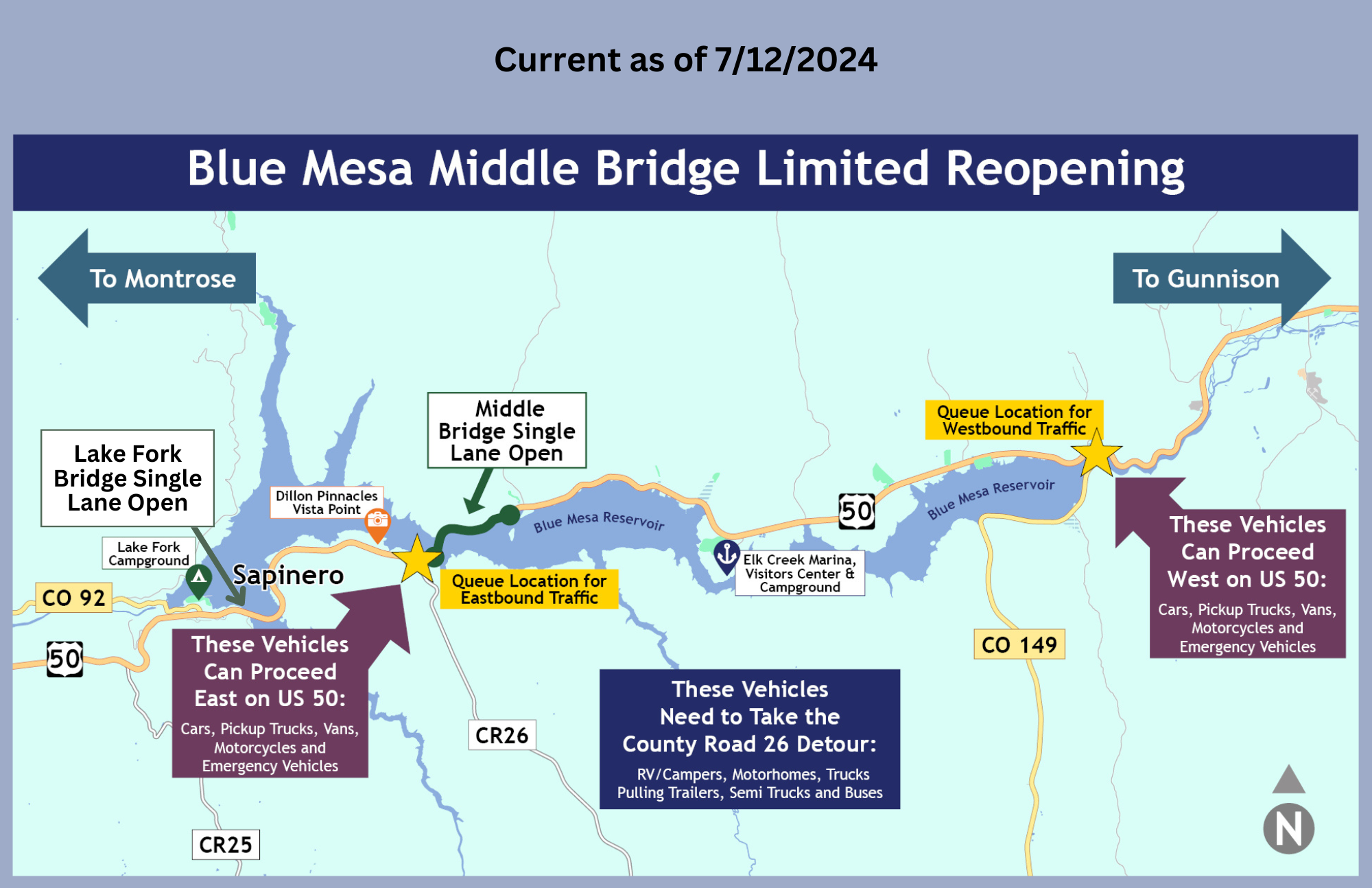 Middle Bridge Highway 50 openings and regulations