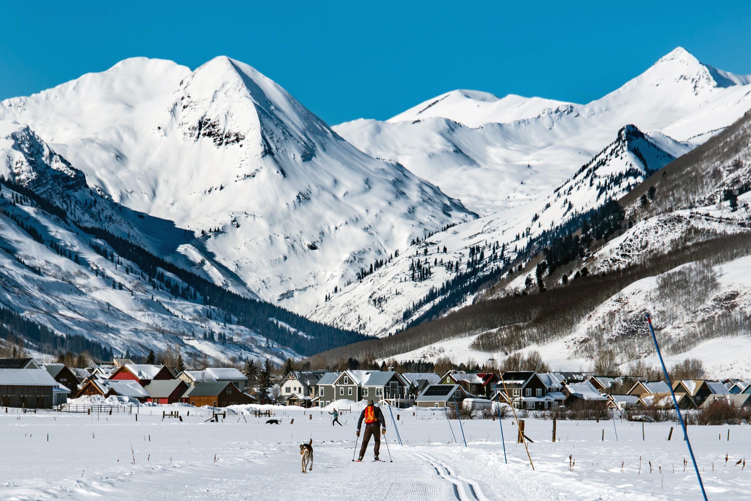 Nordic skiing in the Rocky Mountains in Crested Butte, Colorado.