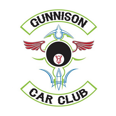 Cars parked on Main Street in Gunnison for the Gunnison Car Club Car Show.