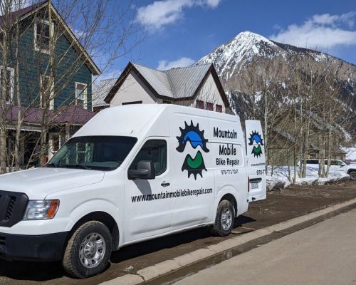 The Mountain Mobile bike repair van in Crested Butte.