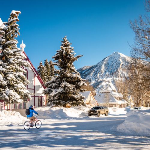 Downtown Crested Butte, Colorado in winter.