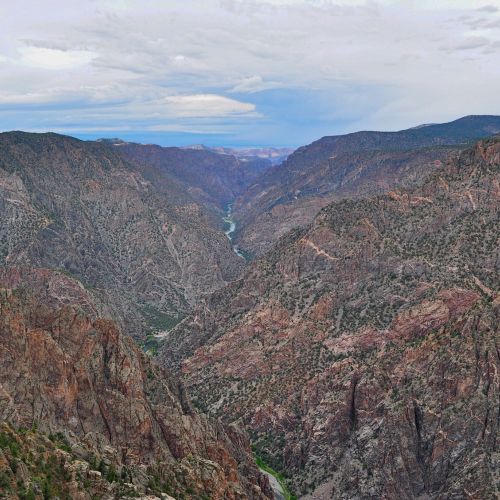 A wide and narrow gorge known as black canyon national park