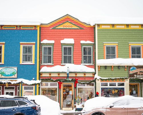 Buildings lining downtown crested butte