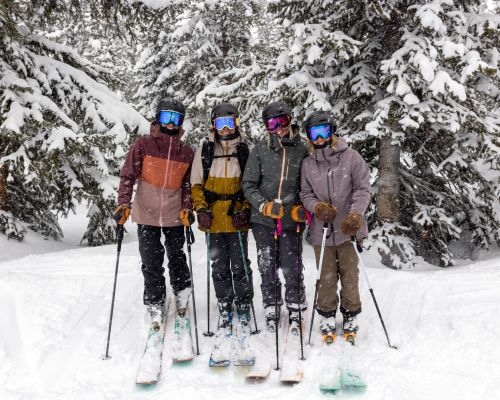 Western Mountain Sports athletes pose with Krystin Norman