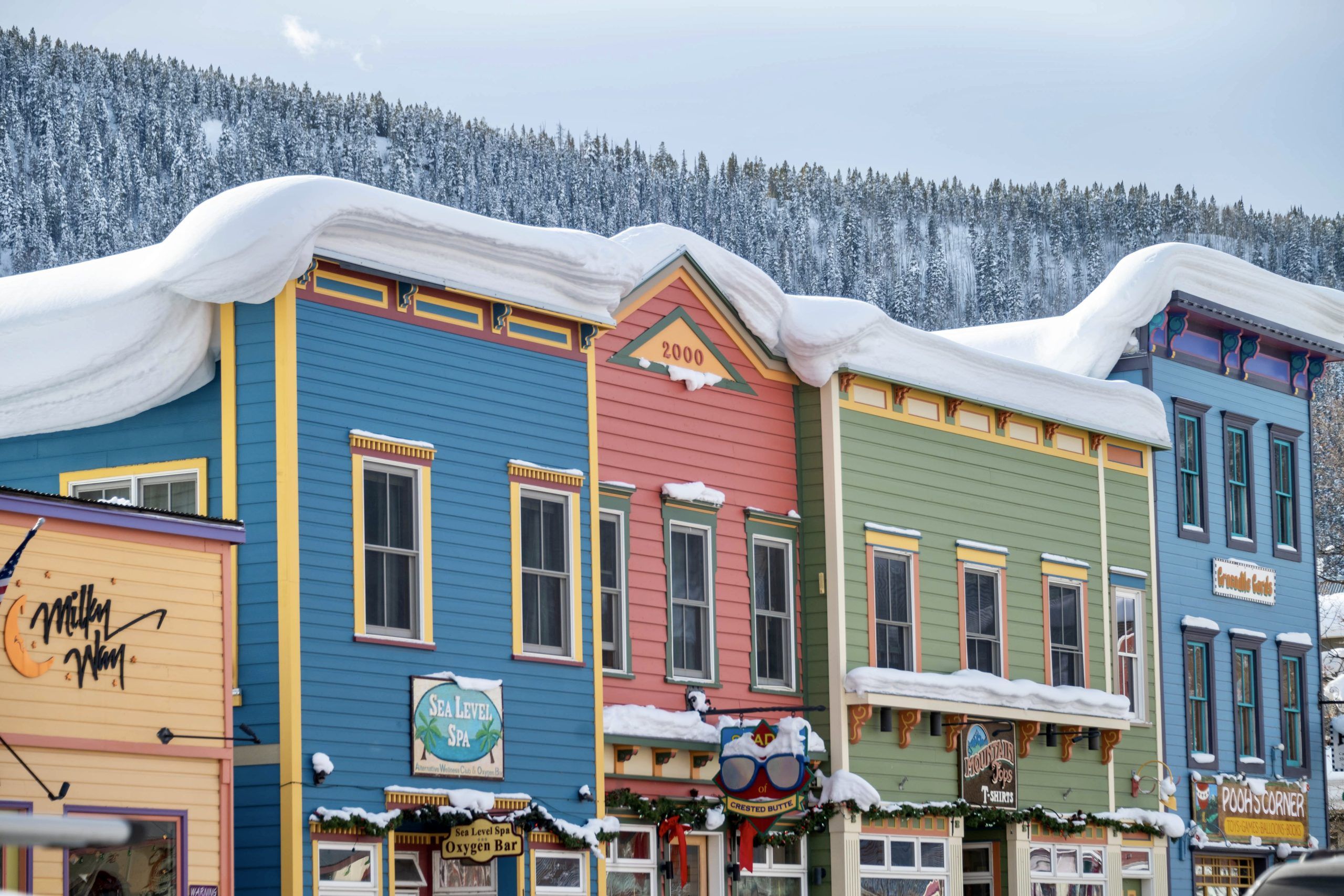 Elk Avenue in winter