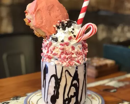 A milkshake from Tin Cup, an ice cream shop in Crested Butte, CO