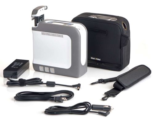 bluebird oxygen equipment. Two boxes with cords that attach to it.