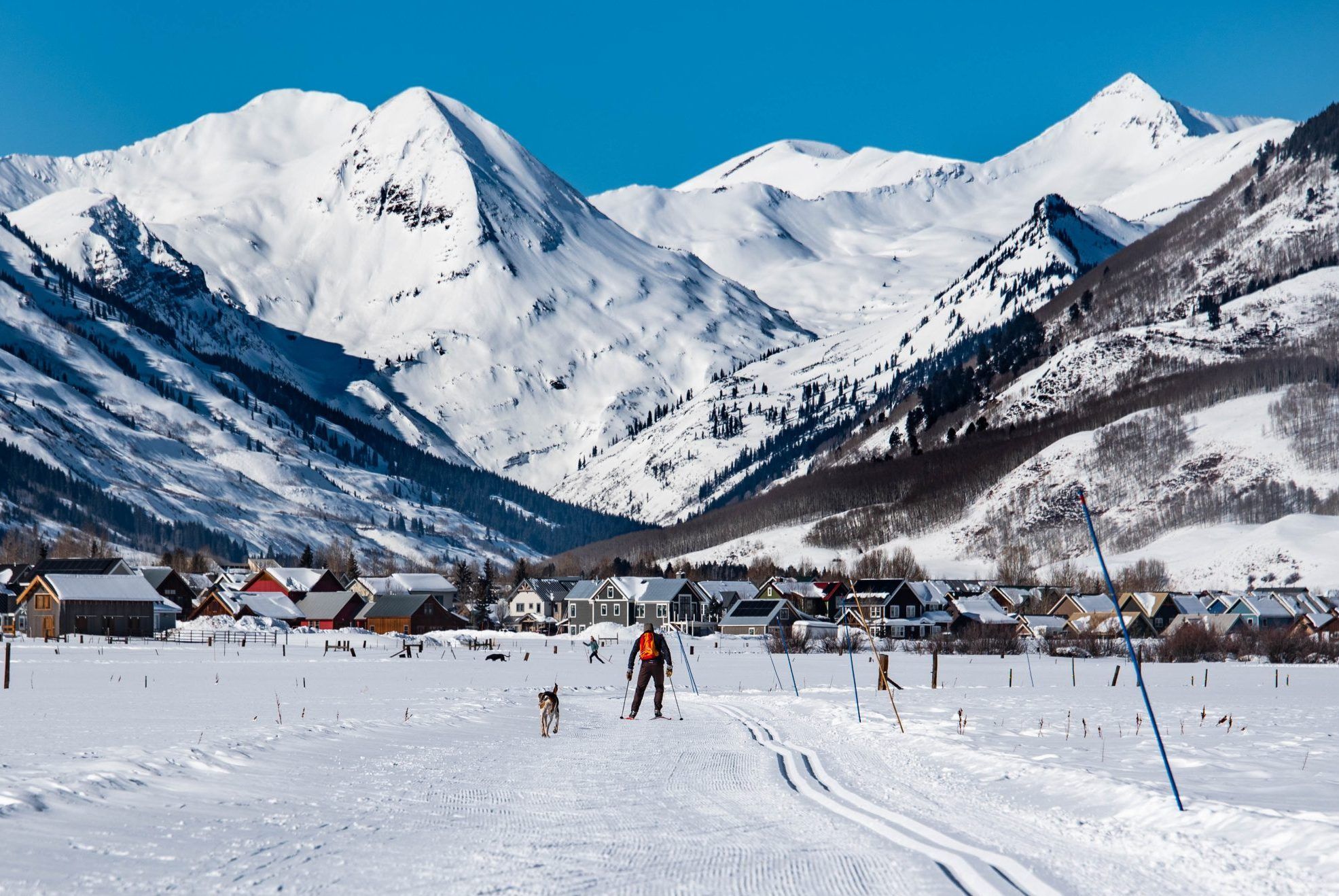 A cross-country ski trail in Crested Butte, Colorado