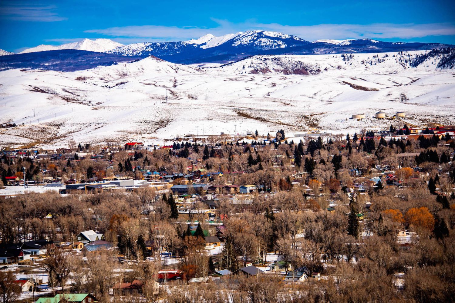 aerial photo of the town of gunnison