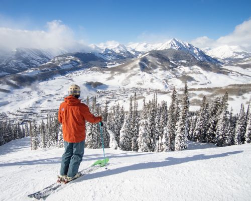 Skiing at Crested Butte Mountain Resort in Crested Butte, Colorado.