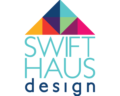 House logo made of colorful triangles