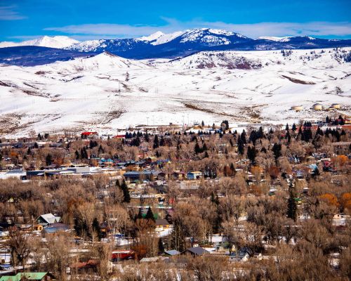 aerial photo of the town of gunnison