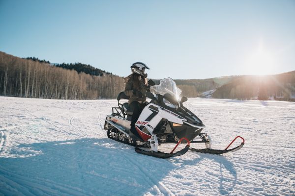 snowmobile in meadow
