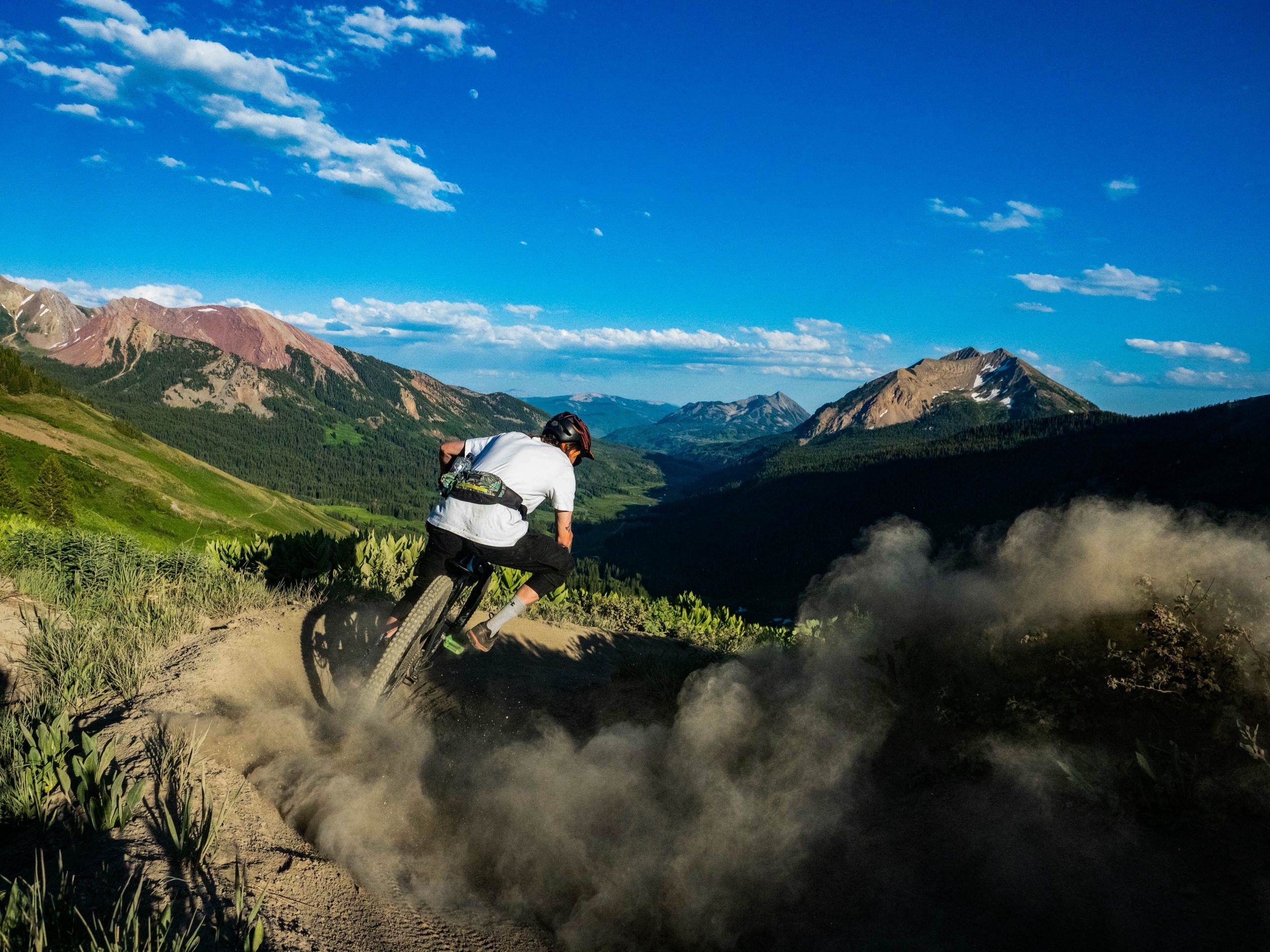 A mountain biker rides a trail in Crested Butte, Colorado