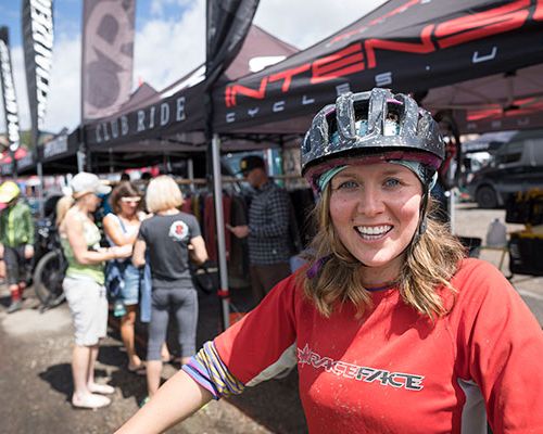 happy bike tester at outerbike in Mt. Crested Butte