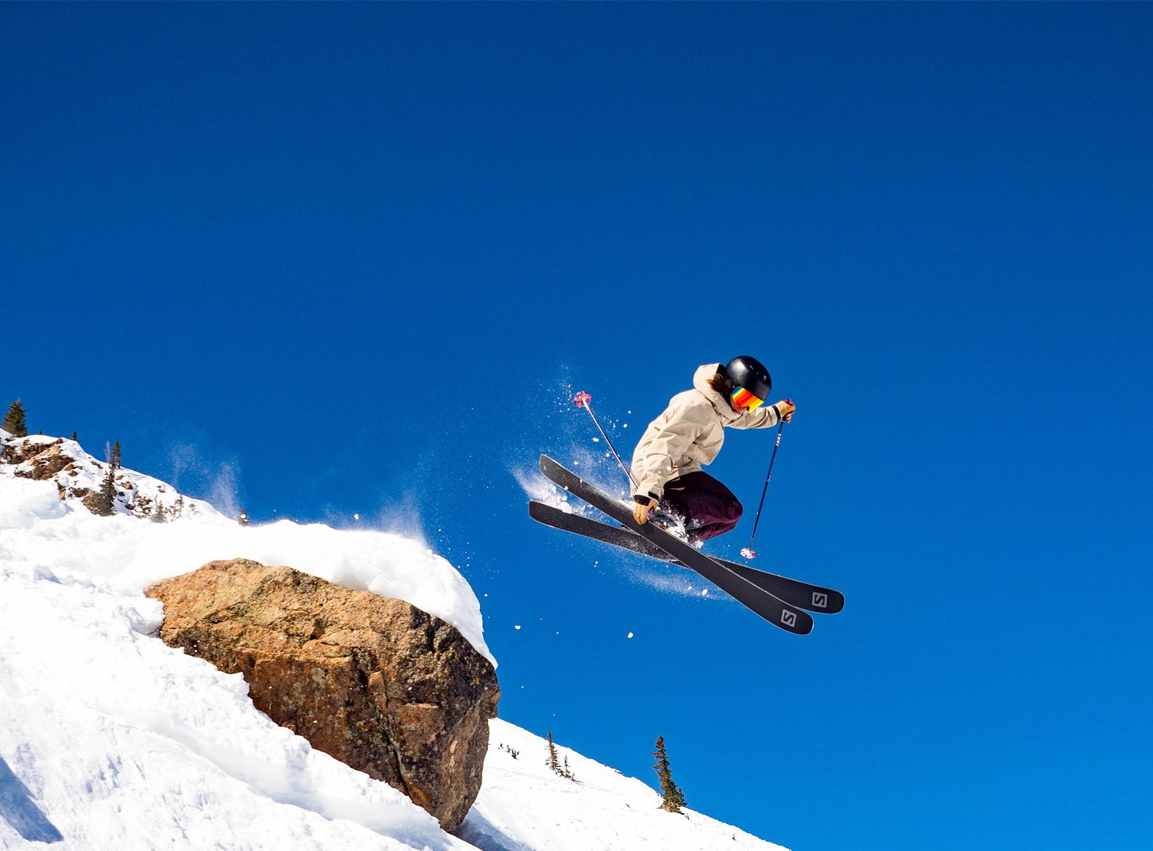 Skiing cliffs in Crested Butte, Colorado