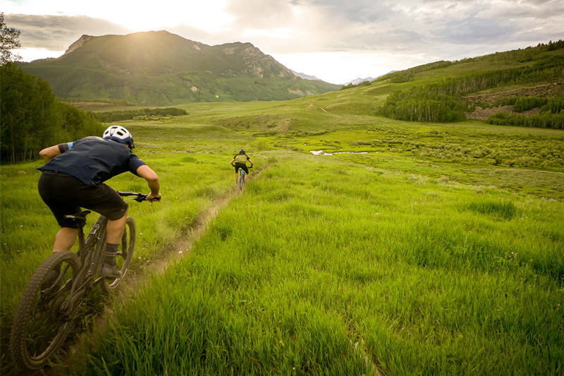 Mountain biking on Trail #409.5 in Crested Butte, Colorado.