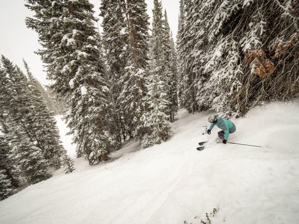 Skiing at Crested Butte Mountain Resort in Crested Butte, Colorado.