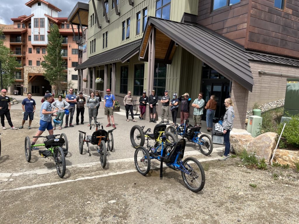 Testing out adaptive bikes at the Adaptive Sports Center in Mt Crested Butte, CO