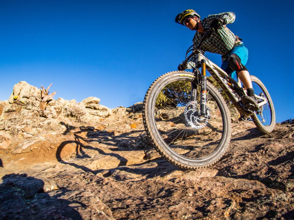 mountain biker in hartman rocks