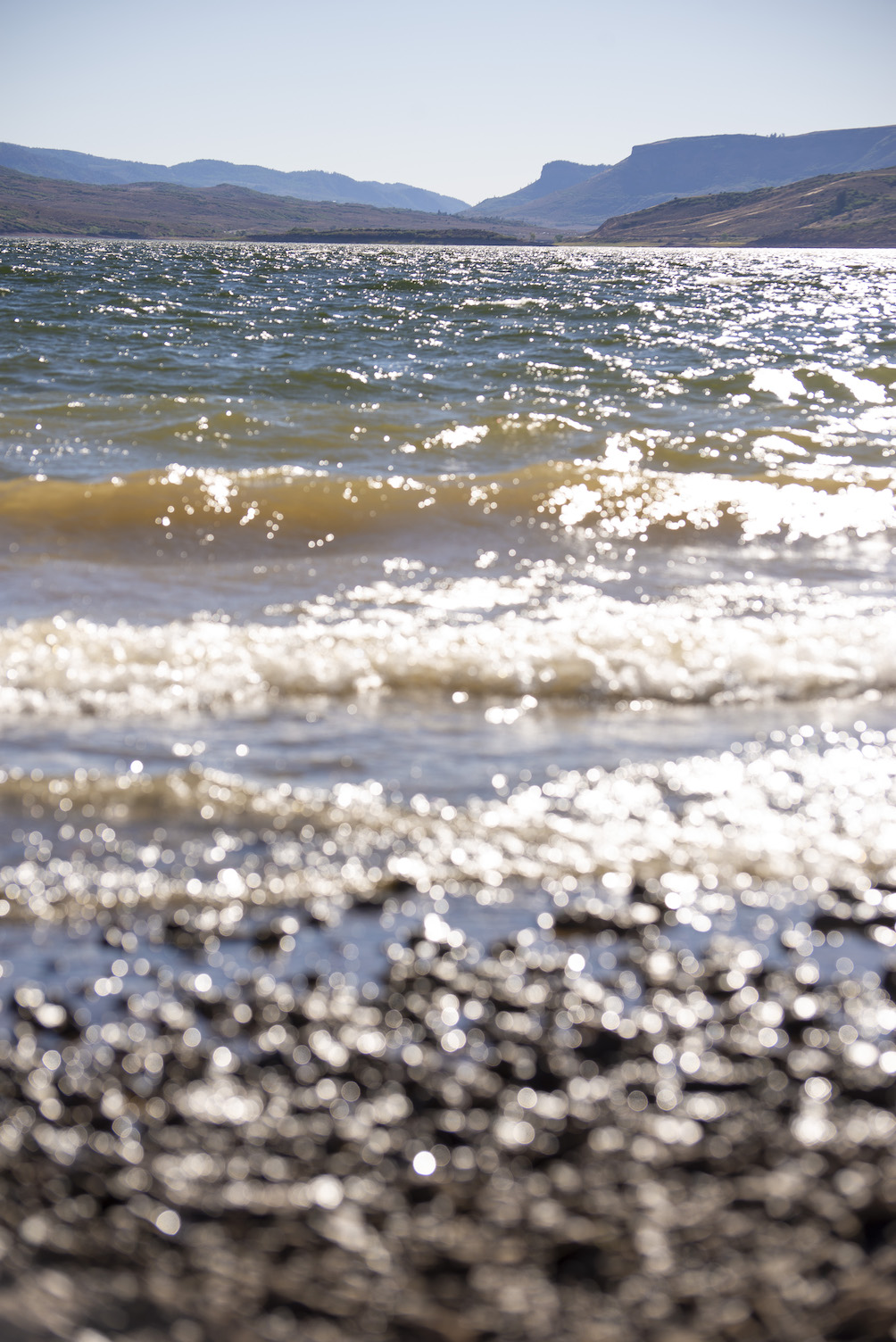 Water on a lake shore