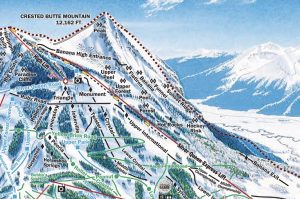 Crested Butte front-side extreme terrain map by James Niehues.