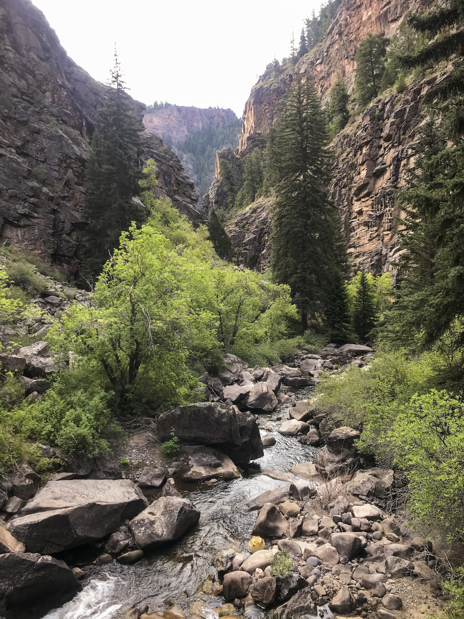 See a canyon with a creek running through it on your colorado spring weekend getaway