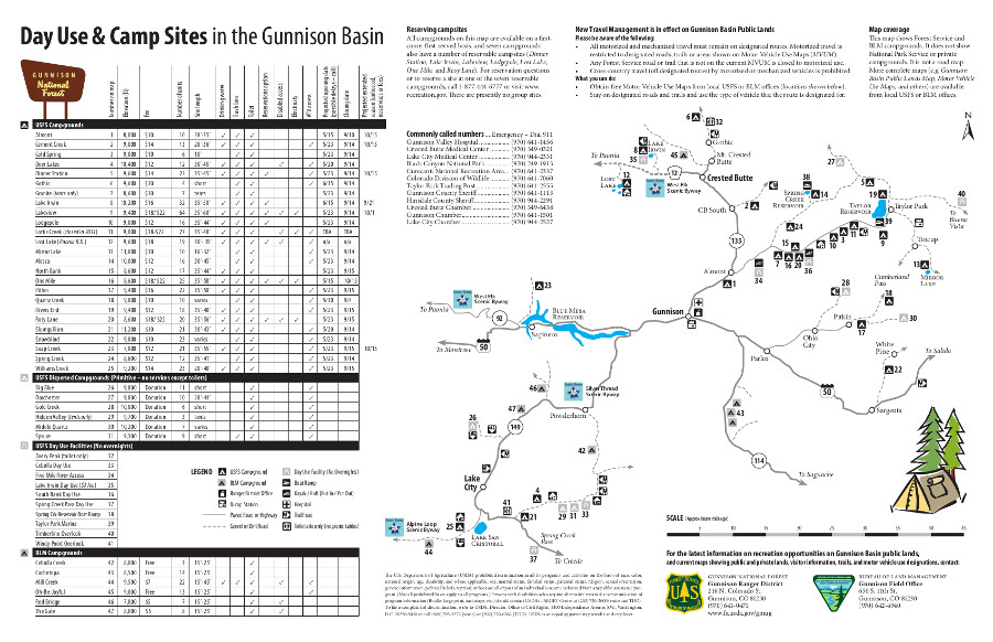 campgrounds in gunnison national forest and curecanti recreation area