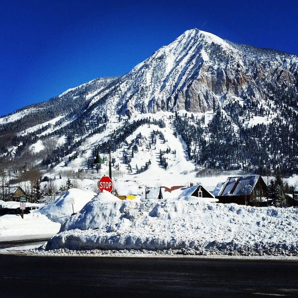 tall snowbanks in Crested Butte