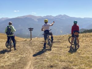 Biking on Doctor Park Bonus Trail near Almont, Colorado.