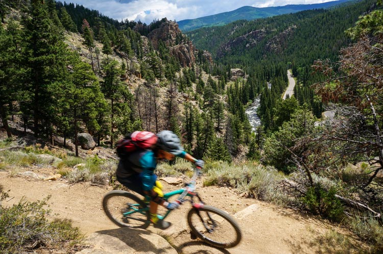 Riding Doctor Park Trail above the Taylor River