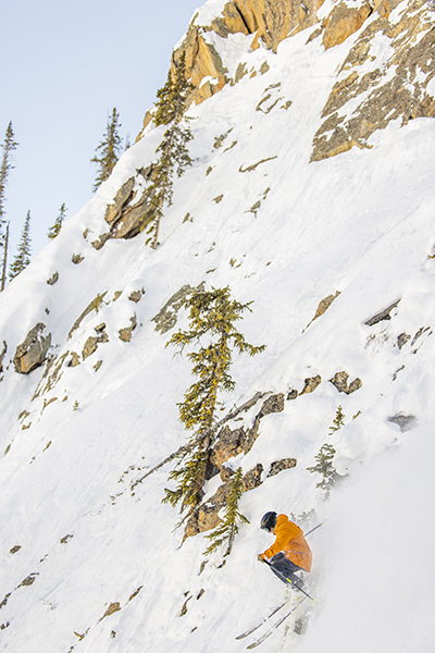 Skiing a double-black diamond run at Crested Butte