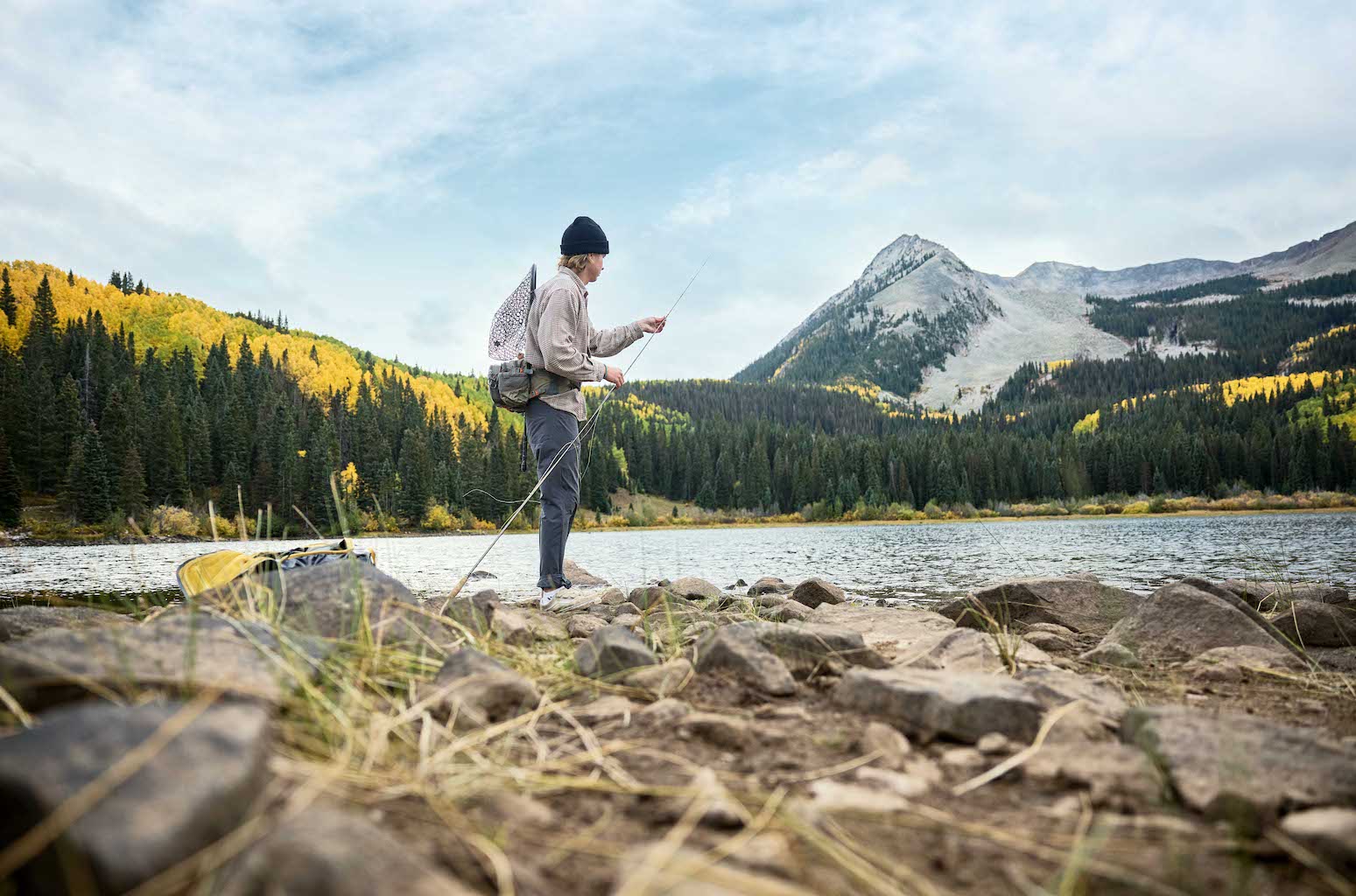Fall fishing in Crested Butte on a high alpine lake