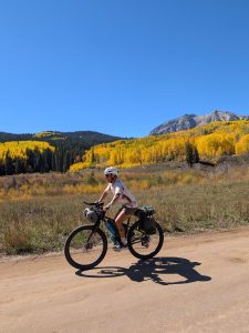 Gravel biking in Crested Butte during fall.