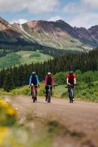 Gravel biking near Crested Butte, Colorado in early summer.