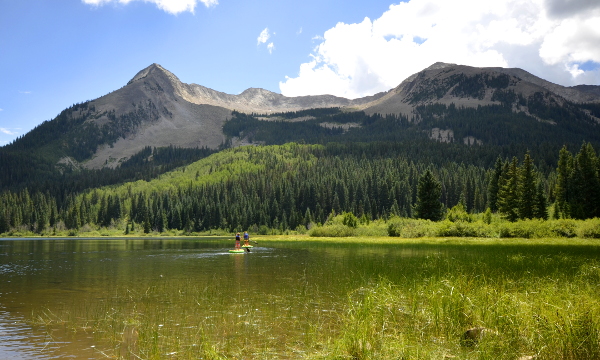 standup paddleboarding on lost lakes kebler pass colorado