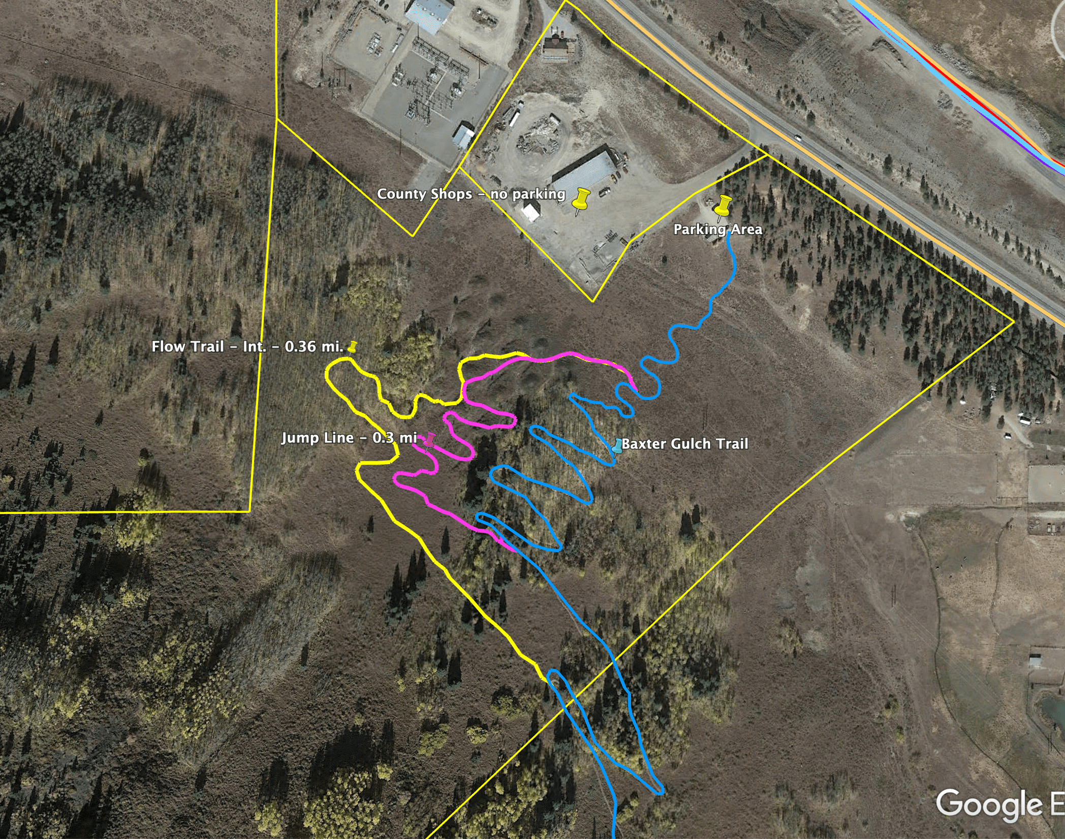 Map of Mogul Storage trails in Crested Butte.