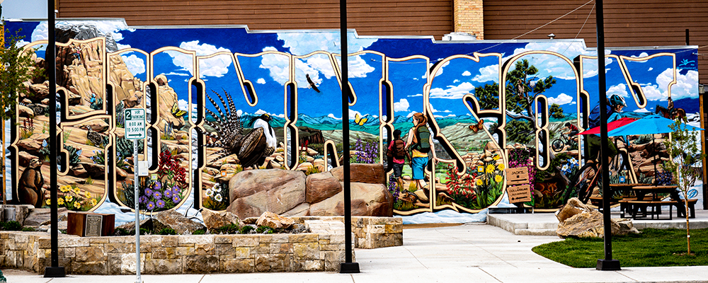 Mural at IOOF Park in downtown Gunnison, Colorado.