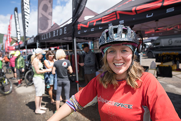 happy bike tester at outerbike in Mt. Crested Butte