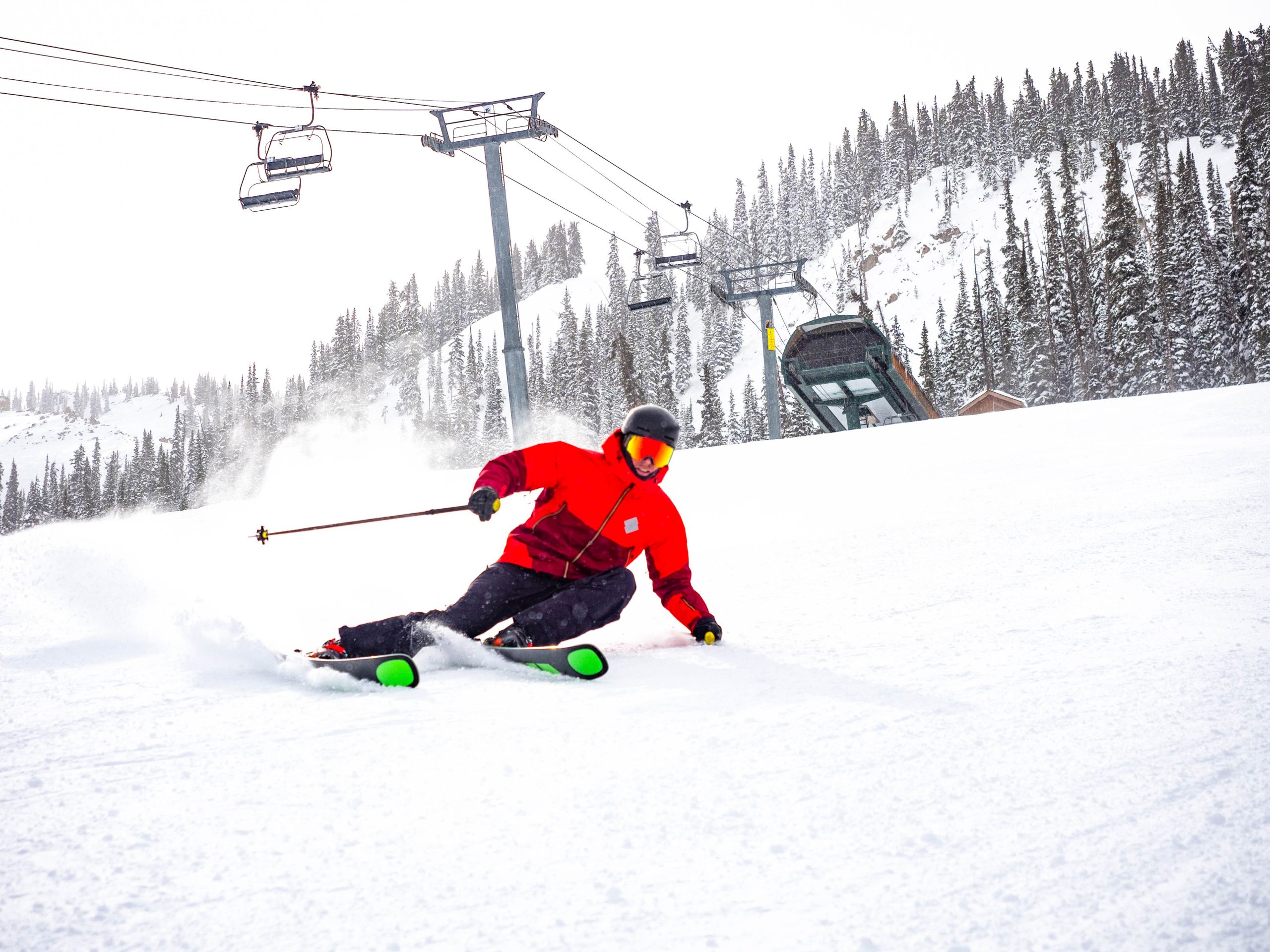 a person skiing paradise bowl in crested butte