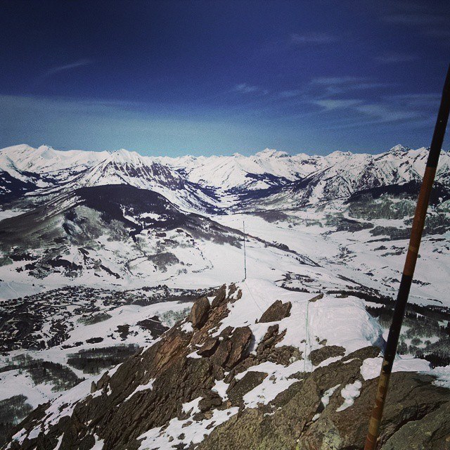 view at the top of the peak on mt crested butte