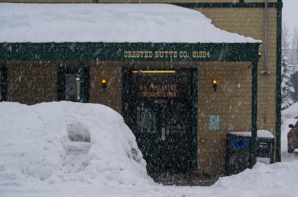 blizzard of snow in Crested Butte