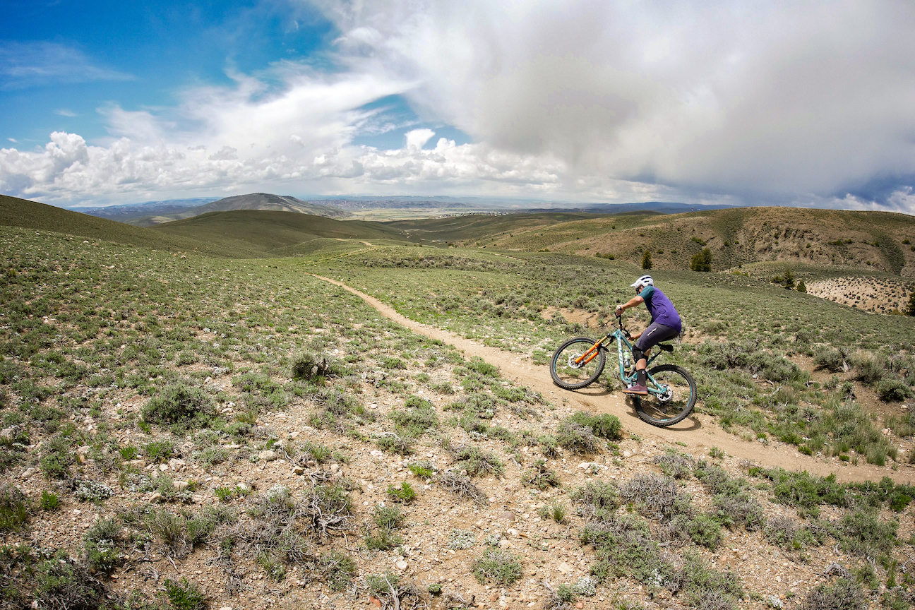 A person riding on a bike on trails called Signal Peak Gunnison