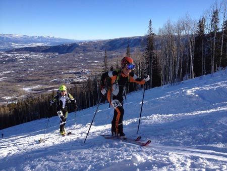 skinning up to train for the Grand Traverse